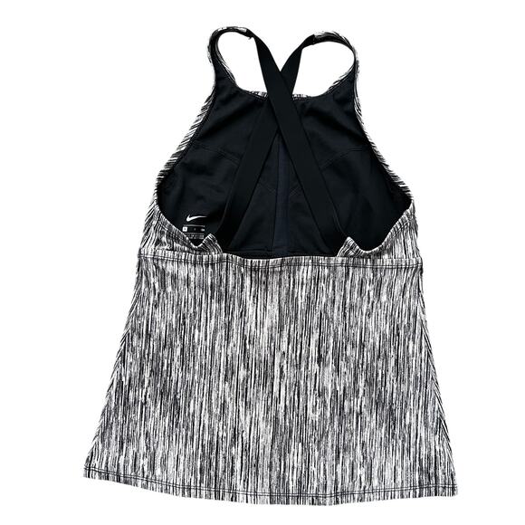 Nike Tankini Swim Top Cross Strap Gray Bra Yoga Workout Size Small *No Bra Pads* - Picture 4 of 6